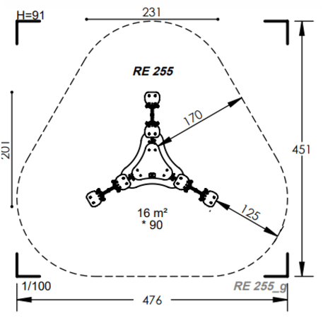 Spyruokliukas vaikų žaidimų aikštelėms 'MBG-1044_RE 255-97'