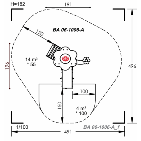 Vaikų žaidimų aikštelių įranga Baby linija – mažiesiems 'MBG-2035_BA 06-1006-A15'