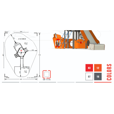  Vaikų žaidimo aikštelės kompleksas, kolekcija 'Piratų laivas / MBG-1199_CI 12-1005-B98'