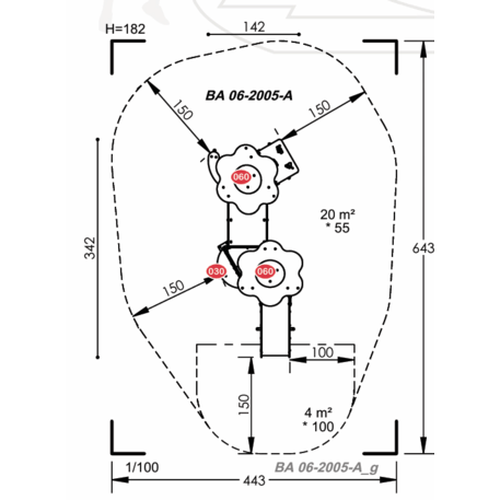 Vaikų žaidimų aikštelių įranga Baby linija – mažiesiems 'MBG-2093_BA 06-2005-A983'
