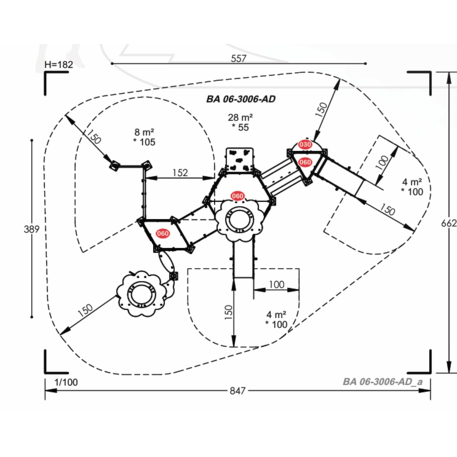 Vaikų žaidimų aikštelių įranga Baby linija – mažiesiems 'MBG-2125_BA 06-3006-AD01'