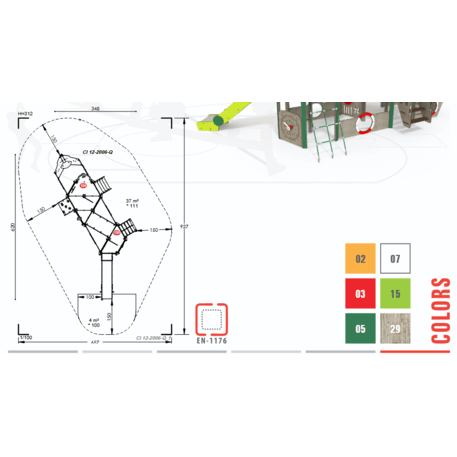  Vaikų žaidimo aikštelės kompleksas, kolekcija 'Piratų laivas / MBG-1214_CI 12-2006-Q99'
