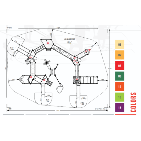  Vaikų žaidimo aikštelės kompleksas, kolekcija 'Piratų laivas / MBG-1223_CI 12-7001-T03'