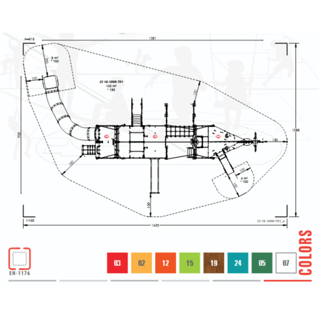  Vaikų žaidimo aikštelės kompleksas, kolekcija 'Piratų laivas / MBG-1233_CI 15-1009-T01'