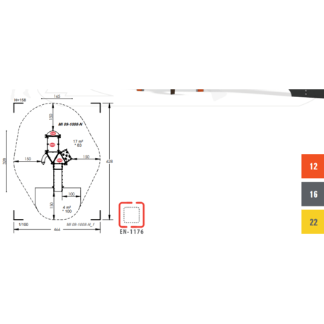 Žaidimų aikštelių kompleksas vaikams nuo 2 metų amžiaus – kolekcija 'MINI / MBG-2158_MI 09-1008-N22'