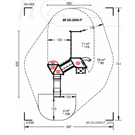 Žaidimų aikštelių kompleksas vaikams nuo 2 metų amžiaus – kolekcija 'MINI / 'MBG-2267_MI 09-2066-P15'