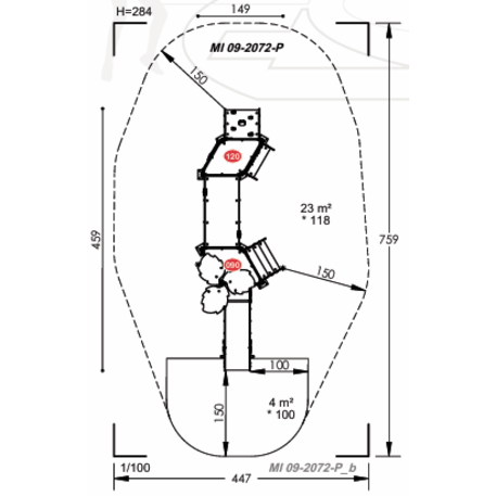 Žaidimų aikštelių kompleksas vaikams nuo 2 metų amžiaus – kolekcija 'MINI / MBG-2276_MI 09-2072-P15'