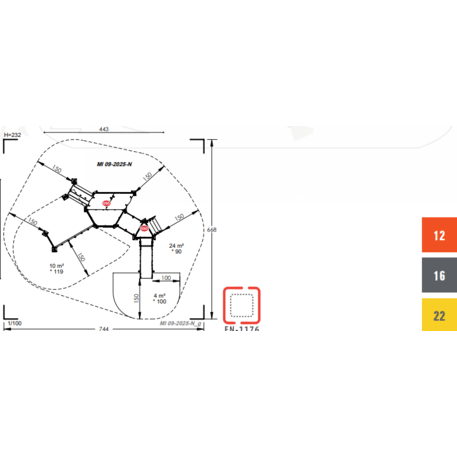 Žaidimų aikštelių kompleksas vaikams nuo 2 metų amžiaus – kolekcija 'MINI / MBG-2233_MI 09-2025-N22'