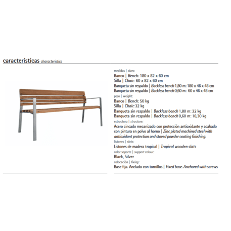 Metalinis suoliukas su atlošu 'Premium / Calmina 60cm/180cm'