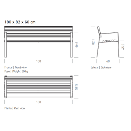 Metalinis suoliukas su atlošu 'Premium / Calmina 60cm/180cm'