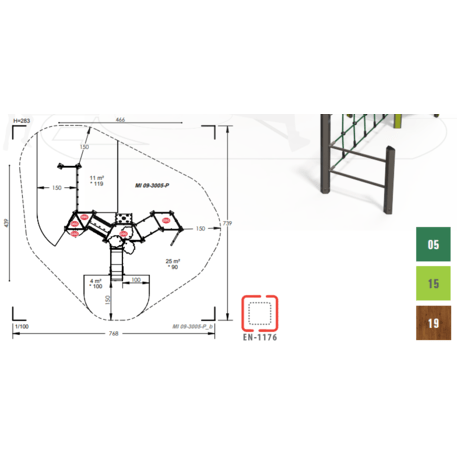 Žaidimų aikštelių kompleksas vaikams nuo 2 metų amžiaus – kolekcija 'MINI / MBG-2316_MI 09-3005-P15'