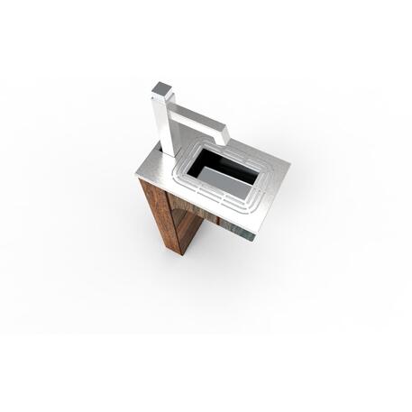 Metalinis geriamo vandens fontanas (kolonėlė) su IROKO medienos apdaila 'Premium Collection / STF/26-41-01/MDL'