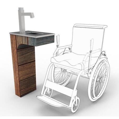 Metalinis geriamo vandens fontanas (kolonėlė) su IROKO medienos apdaila 'Premium Collection / STF/26-41-01/MDL'