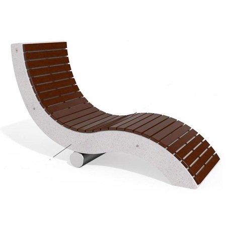 Betoninis lauko gultas, šezlongas su medine sėdimąja dalimi 'Premium / STF/BS-290_PR/MDL'