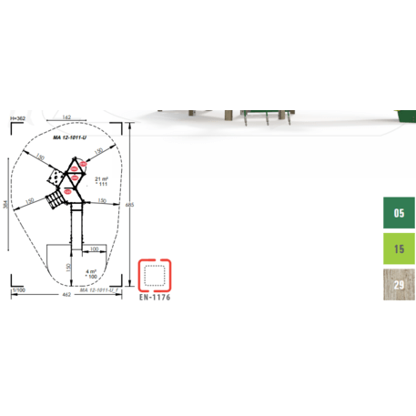 Žaidimų aikštelių kompleksas vaikams nuo 2 iki 10 metų amžiaus – kolekcija 'MAXI / MBG-2362_MA 12-1011-U29'