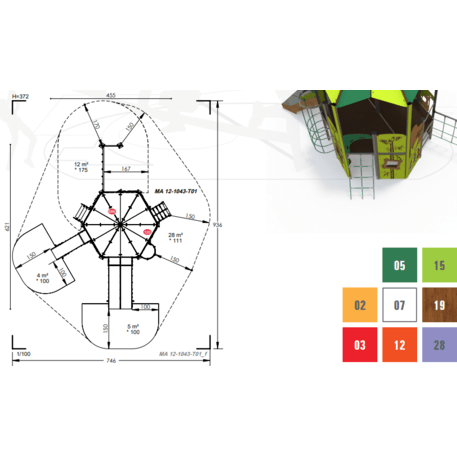 Žaidimų aikštelių kompleksas vaikams nuo 2 iki 10 metų amžiaus – kolekcija 'MAXI / MBG-2378_MA 12-1043-T01'