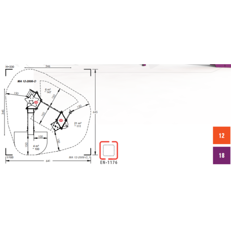 Žaidimų aikštelių kompleksas vaikams nuo 2 iki 10 metų amžiaus – kolekcija 'MAXI / MBG-2393_MA 12-2006-O18'