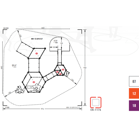 Žaidimų aikštelių kompleksas vaikams nuo 2 iki 10 metų amžiaus – kolekcija 'MAXI / MBG-2403_MA 12-2012-O18'