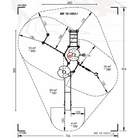 Spielplatzkomplex für Kinder von 2 bis 12 Jahren – Kollektion 'MEGA / MBG-2521_ME 18-1003-I22'
