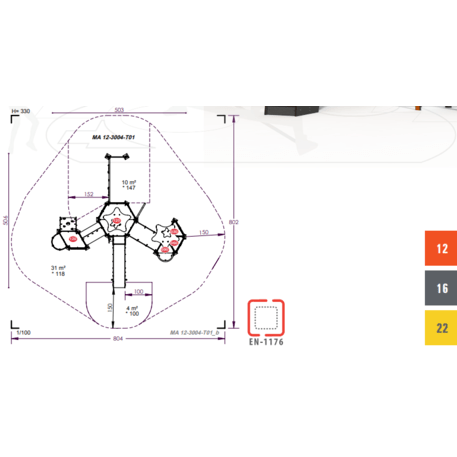 Complesso per parco giochi per bambini dai 2 anni – collezione 'MAXI / MBG-2459_MA 12-3004-T01'