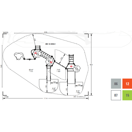 Spielplatzkomplex für Kinder ab 2 Jahren – Kollektion 'MAXI / MBG-2474_MA 12-3044-I99'