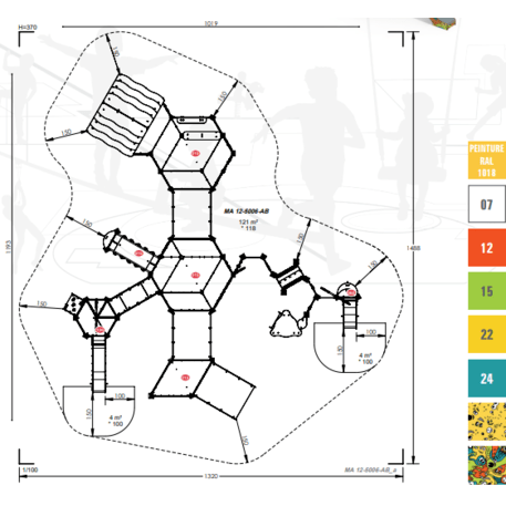 Kompleks placu zabaw dla dzieci od 2. roku życia – kolekcja 'MAXI / MBG-2510_MA 12-5006-AB22'
