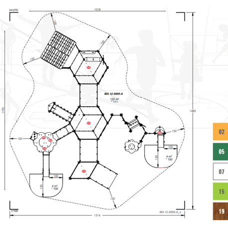 Spielplatzkomplex für Kinder ab 2 Jahren – Kollektion 'MAXI / MBG-2519_MA 12-5009-A19'