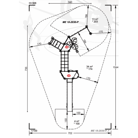 Žaidimų aikštelių kompleksas vaikams nuo 2 iki 12 metų amžiaus – kolekcija 'MEGA / MBG-2553_ME 18-2030-P99'