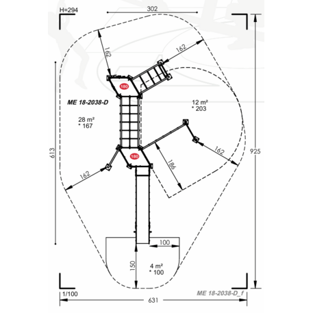 Žaidimų aikštelių kompleksas vaikams nuo 2 iki 12 metų amžiaus – kolekcija 'MEGA / MBG-2563_ME 18-2038-D10'