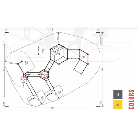 Žaidimų aikštelių kompleksas vaikams nuo 2 iki 12 metų amžiaus – kolekcija 'MEGA / MBG-2572_ME 18-3010-I22'