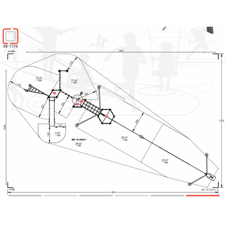 Žaidimų aikštelių kompleksas vaikams nuo 2 iki 12 metų amžiaus – kolekcija 'MEGA / MBG-2597_ME 18-3039-I22'