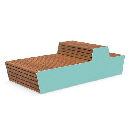 Metalinis suolas (suoliukas) su / be atlošo, pagamintas iš Iroko medienos 'Fin Urban design / 001283'