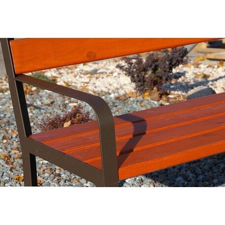 Metalinis suolas su atlošu ir medine sėdimąja dalimi 'MBG/08-Cyklon I / 150-180cm'