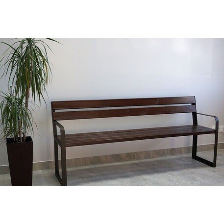 Metalinis suolas su atlošu ir medine sėdimąja dalimi 'MBG/08-Cyklon I / 150-180cm'