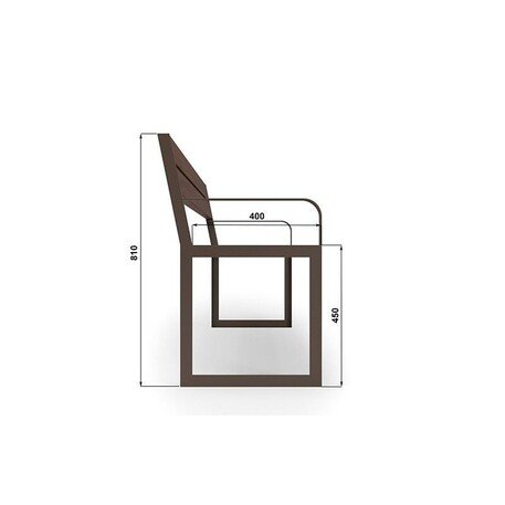 Metalinis suolas su atlošu ir medine sėdimąja dalimi 'MBG/08-Cyklon I / 150-180cm'