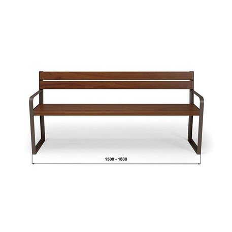 Metalinis suolas su atlošu ir medine sėdimąja dalimi 'MBG/08-Cyklon I / 150-180cm'