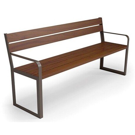 Metalinis suolas su atlošu ir medine sėdimąja dalimi 'MBG/08-Cyklon I / 150-180cm'