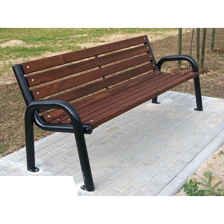 Metalinis suolas su atlošu ir medine sėdimąja dalimi 'MBG/18-Promyk I / 150-180cm'