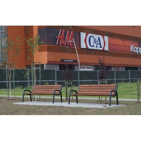 Metalinis suolas su atlošu ir medine sėdimąja dalimi 'MBG/18-Promyk I / 150-180cm'