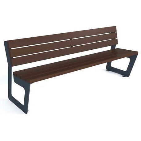 Металлическая скамейка со спинкой и деревянным сиденьем 'MBG/47-Alison I / 180cm'