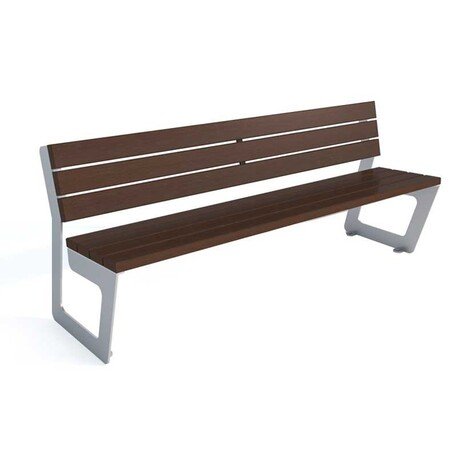 Металлическая скамейка со спинкой и деревянным сиденьем 'MBG/47-Alison I / 180cm'