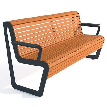 Metalinis suolas su atlošu ir medine sėdimąja dalimi 'MBG/57-Koliber / 182cm'