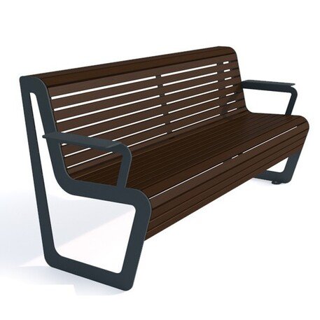 Metalinis suolas su atlošu ir medine sėdimąja dalimi 'MBG/57-Koliber / 182cm'