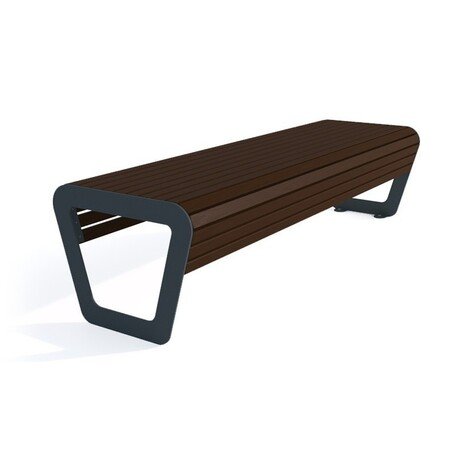 Металлическая скамейка без спинки с деревянным сиденьем 'MBG/87-Koliber / 182cm'