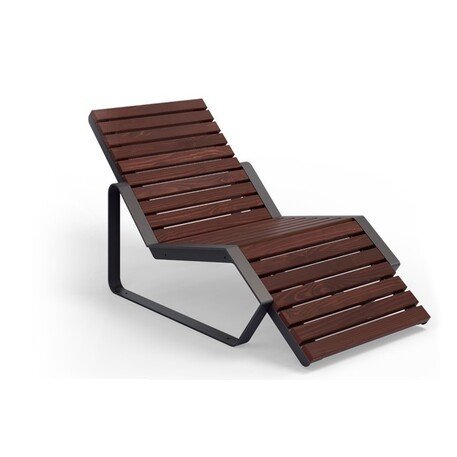 Металлический шезлонг с деревянной лежачей поверхностью 'STF/Dore/MDL'