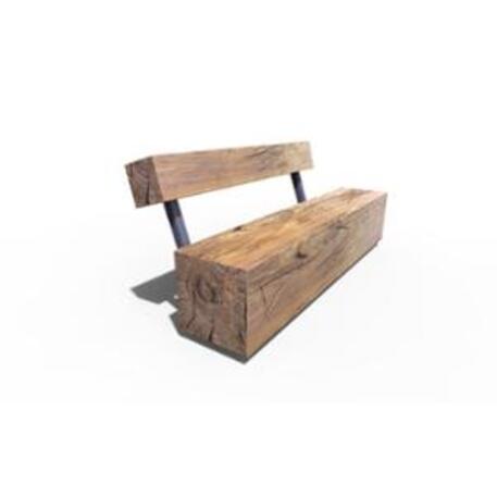 Solid wood bench with backrest, made of oak wood 'Premium Collection / STF/22-04-34/MDL'