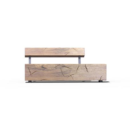 Solid wood bench with backrest, made of oak wood 'Premium Collection / STF/22-04-34/MDL'