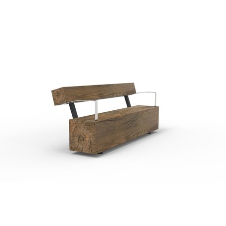 Solid wood bench with backrest, made of oak wood 'Premium Collection / STF/22-04-34/MDL'
