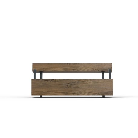 Solid wood bench with backrest, made of oak wood 'Premium Collection / STF/22-04-34/MDL'