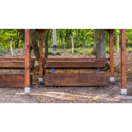 Solid wood bench with backrest, made of oak wood 'Premium Collection / STF/22-04-34/MDL'